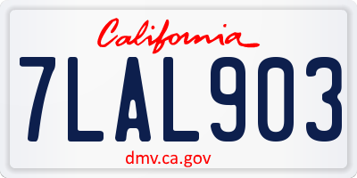 CA license plate 7LAL903