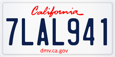 CA license plate 7LAL941