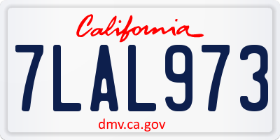 CA license plate 7LAL973
