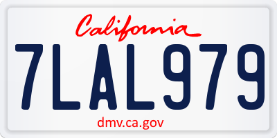CA license plate 7LAL979