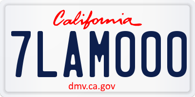 CA license plate 7LAM000