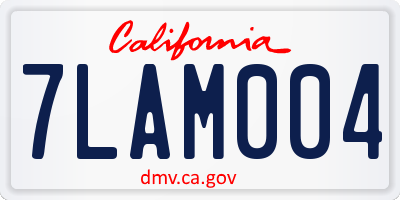 CA license plate 7LAM004