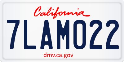 CA license plate 7LAM022