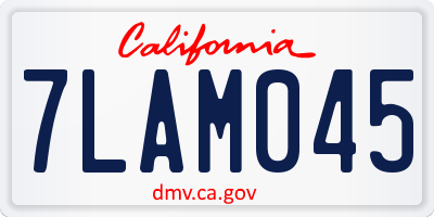 CA license plate 7LAM045
