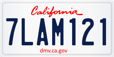 CA license plate 7LAM121