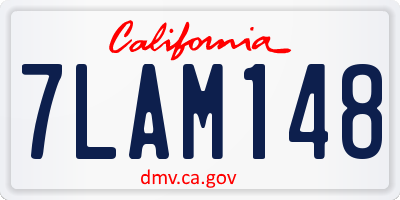 CA license plate 7LAM148