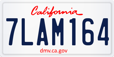 CA license plate 7LAM164