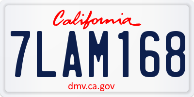 CA license plate 7LAM168