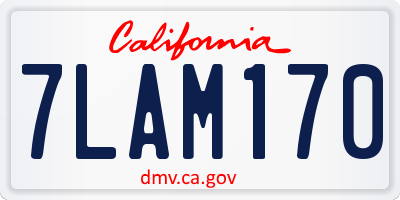 CA license plate 7LAM170