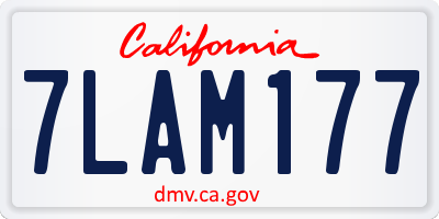 CA license plate 7LAM177