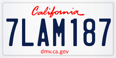 CA license plate 7LAM187