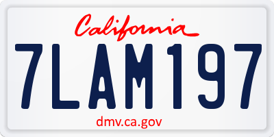 CA license plate 7LAM197