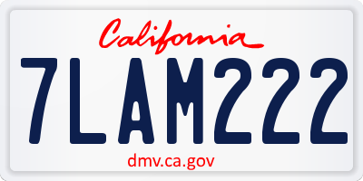 CA license plate 7LAM222