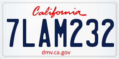 CA license plate 7LAM232