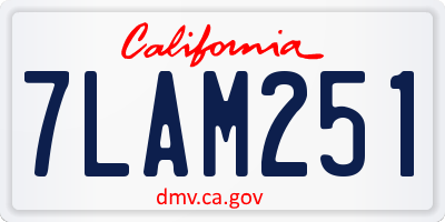 CA license plate 7LAM251
