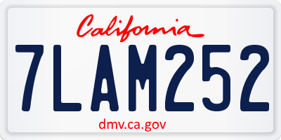 CA license plate 7LAM252