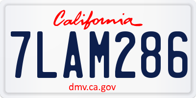 CA license plate 7LAM286