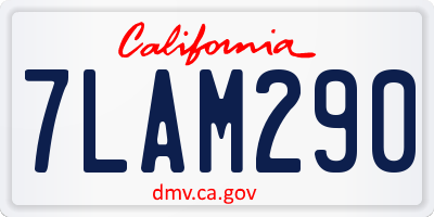 CA license plate 7LAM290