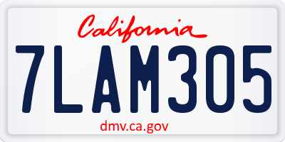 CA license plate 7LAM305
