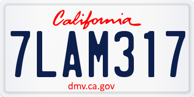CA license plate 7LAM317