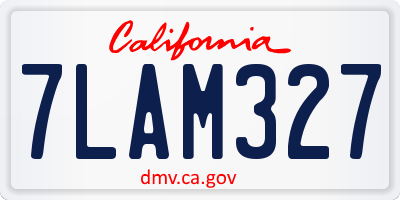 CA license plate 7LAM327
