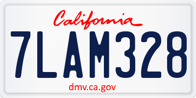 CA license plate 7LAM328