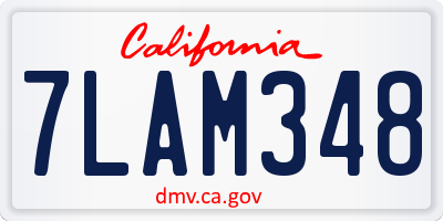CA license plate 7LAM348