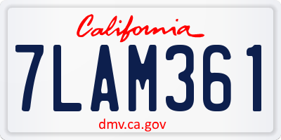 CA license plate 7LAM361