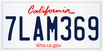 CA license plate 7LAM369