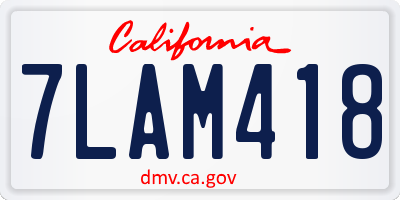 CA license plate 7LAM418