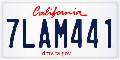CA license plate 7LAM441