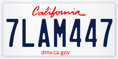CA license plate 7LAM447