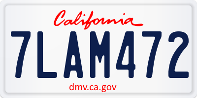 CA license plate 7LAM472