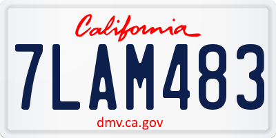 CA license plate 7LAM483