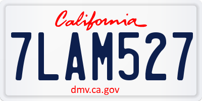 CA license plate 7LAM527