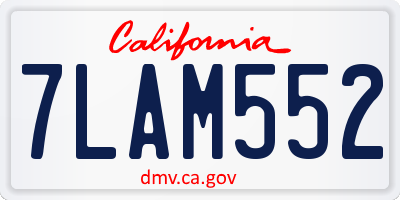 CA license plate 7LAM552