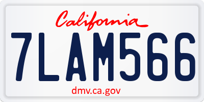 CA license plate 7LAM566