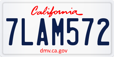 CA license plate 7LAM572
