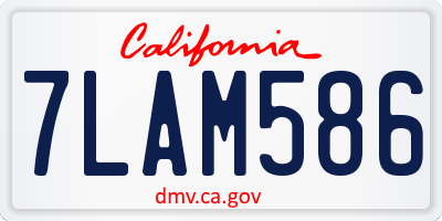 CA license plate 7LAM586
