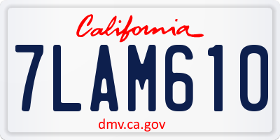 CA license plate 7LAM610