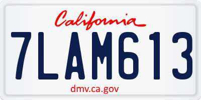 CA license plate 7LAM613