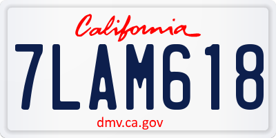 CA license plate 7LAM618