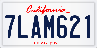 CA license plate 7LAM621