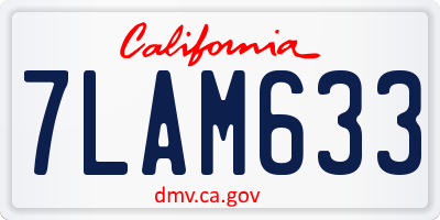 CA license plate 7LAM633