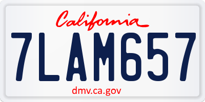 CA license plate 7LAM657