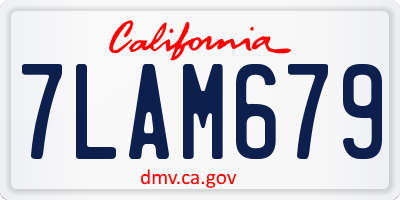 CA license plate 7LAM679