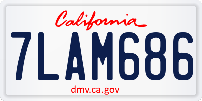 CA license plate 7LAM686