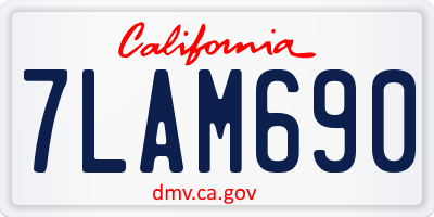 CA license plate 7LAM690
