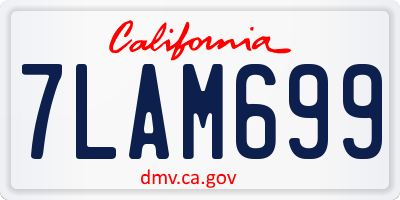 CA license plate 7LAM699