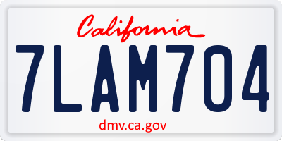 CA license plate 7LAM704